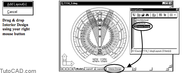 How to Use DesignCenter To Import Layouts | Tutorial AutoCAD